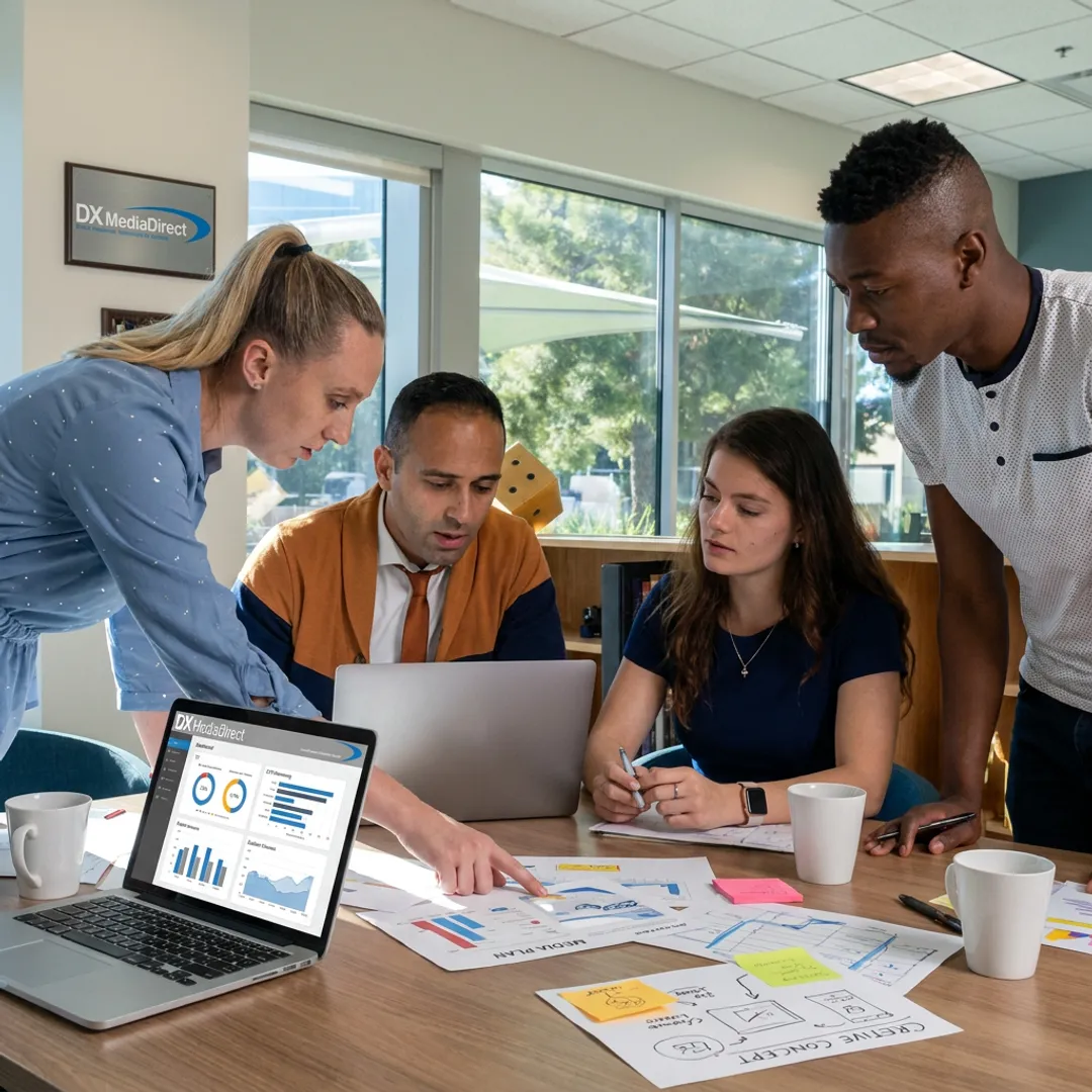 Marketing team planning an accountable advertising campaign