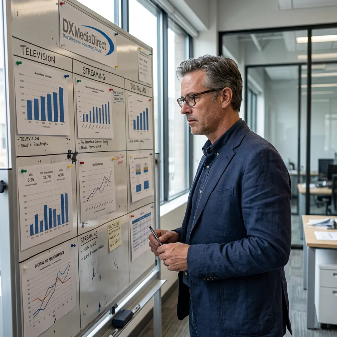Media strategist reviewing advertising performance