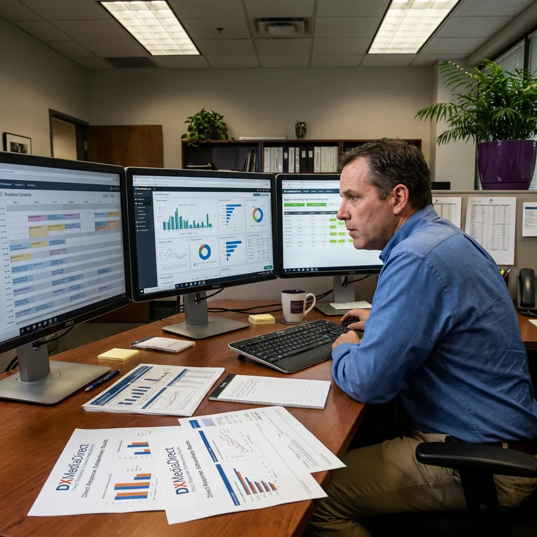Media strategist planning an accountable advertising campaign