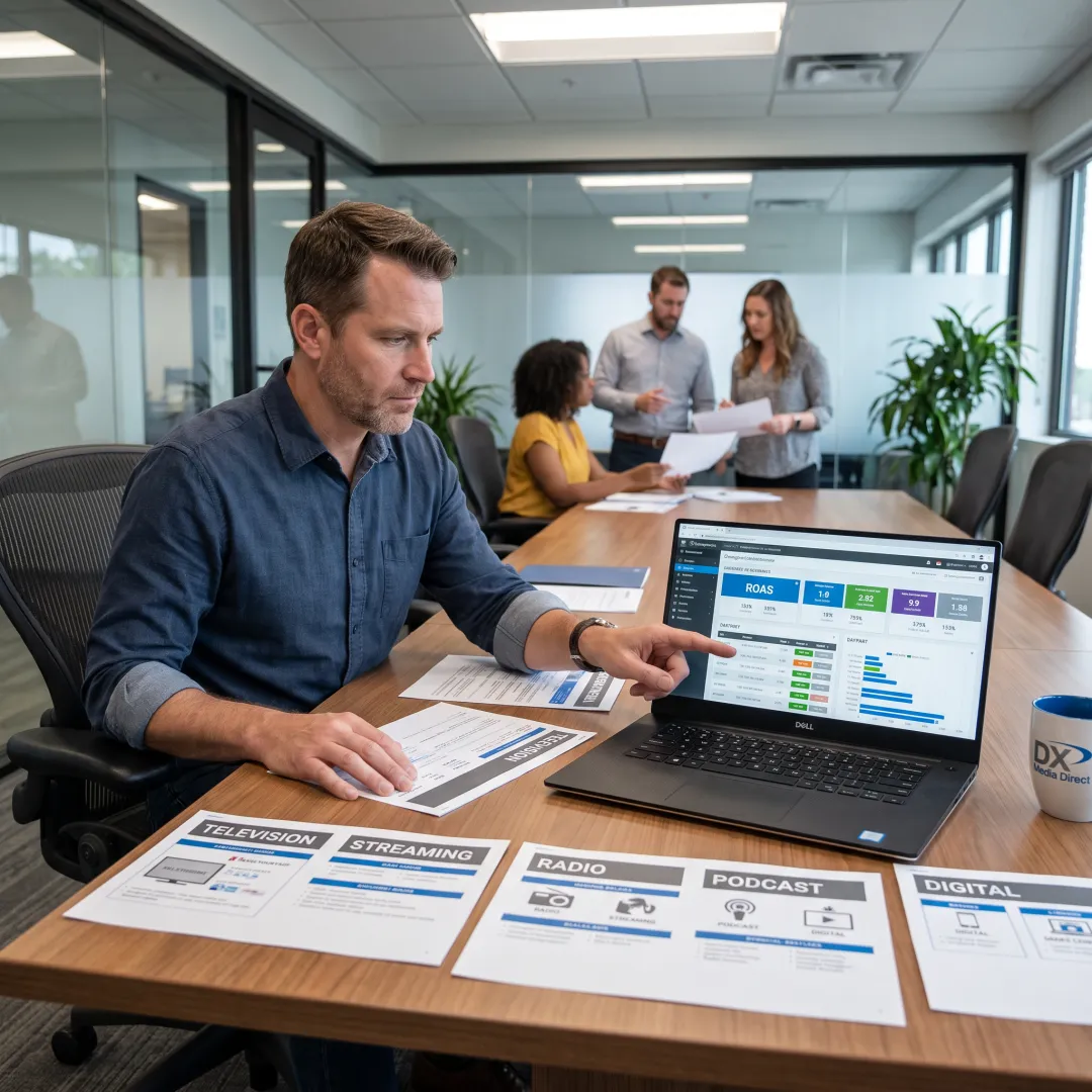 Advertising strategist planning a multichannel campaign
