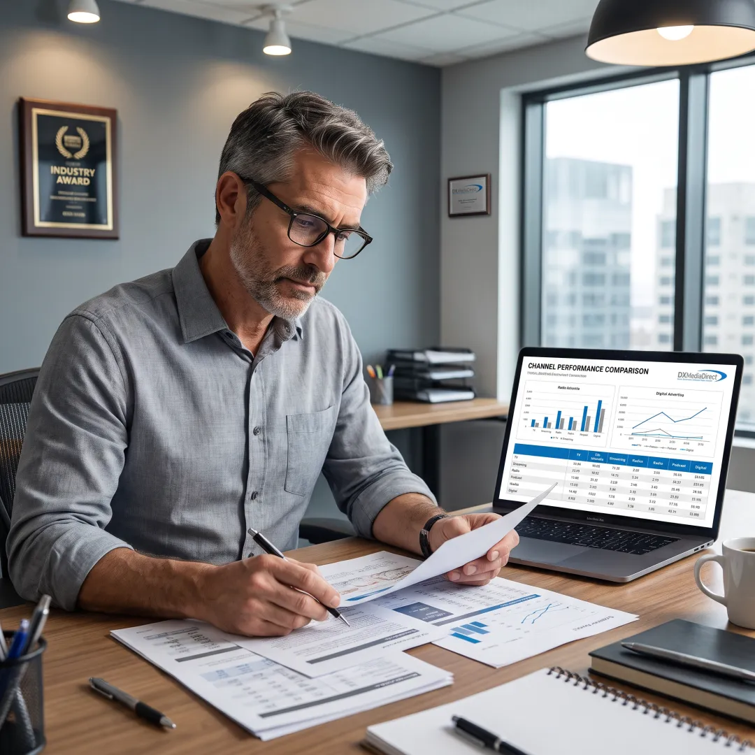 Media strategist planning a multi-channel campaign