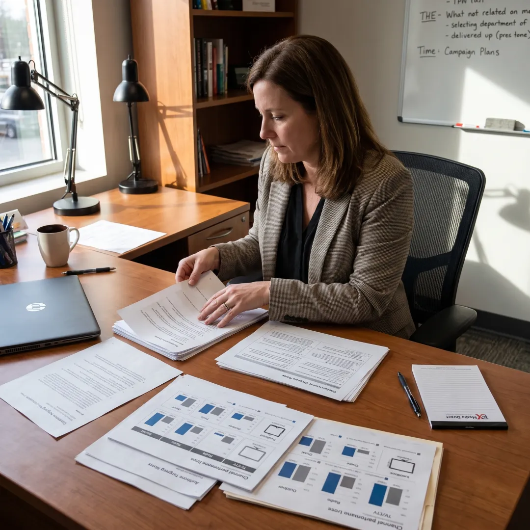 Strategist planning a direct-response advertising campaign