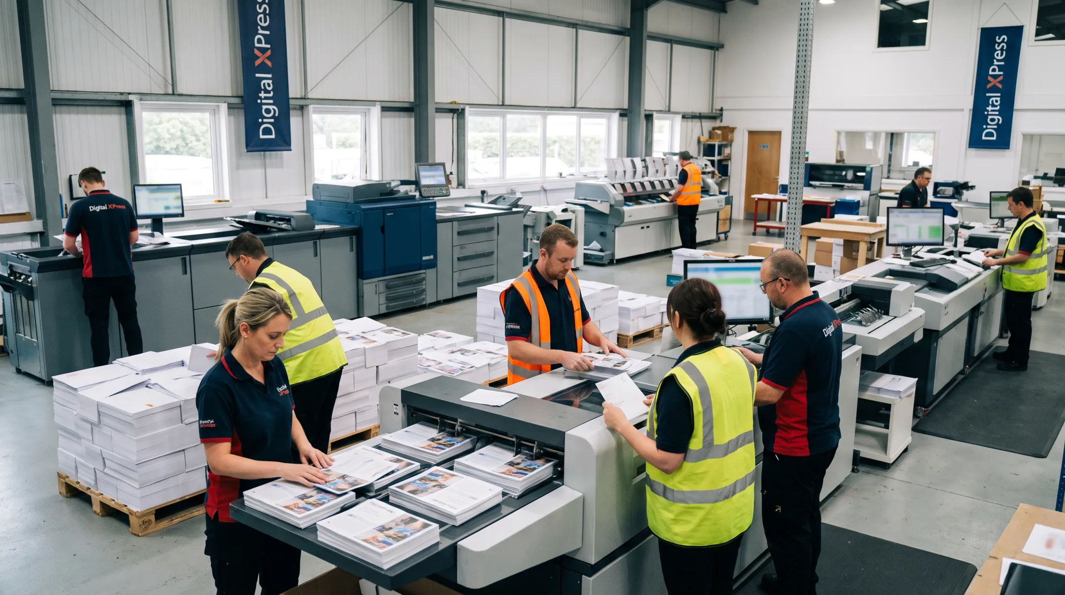 Digital XPress print and mail production facility handling campaigns
