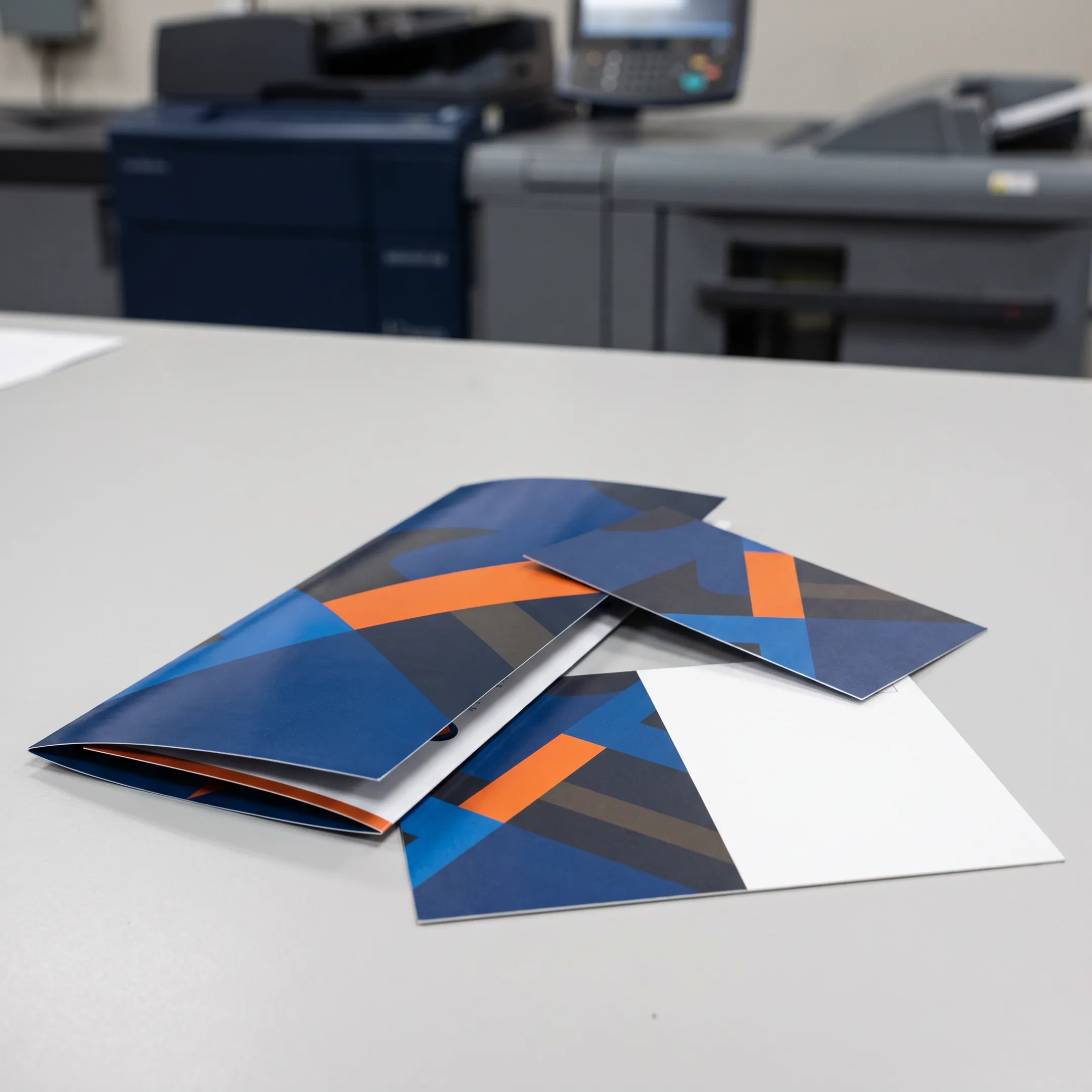 Printed custom buck slip with branded business materials