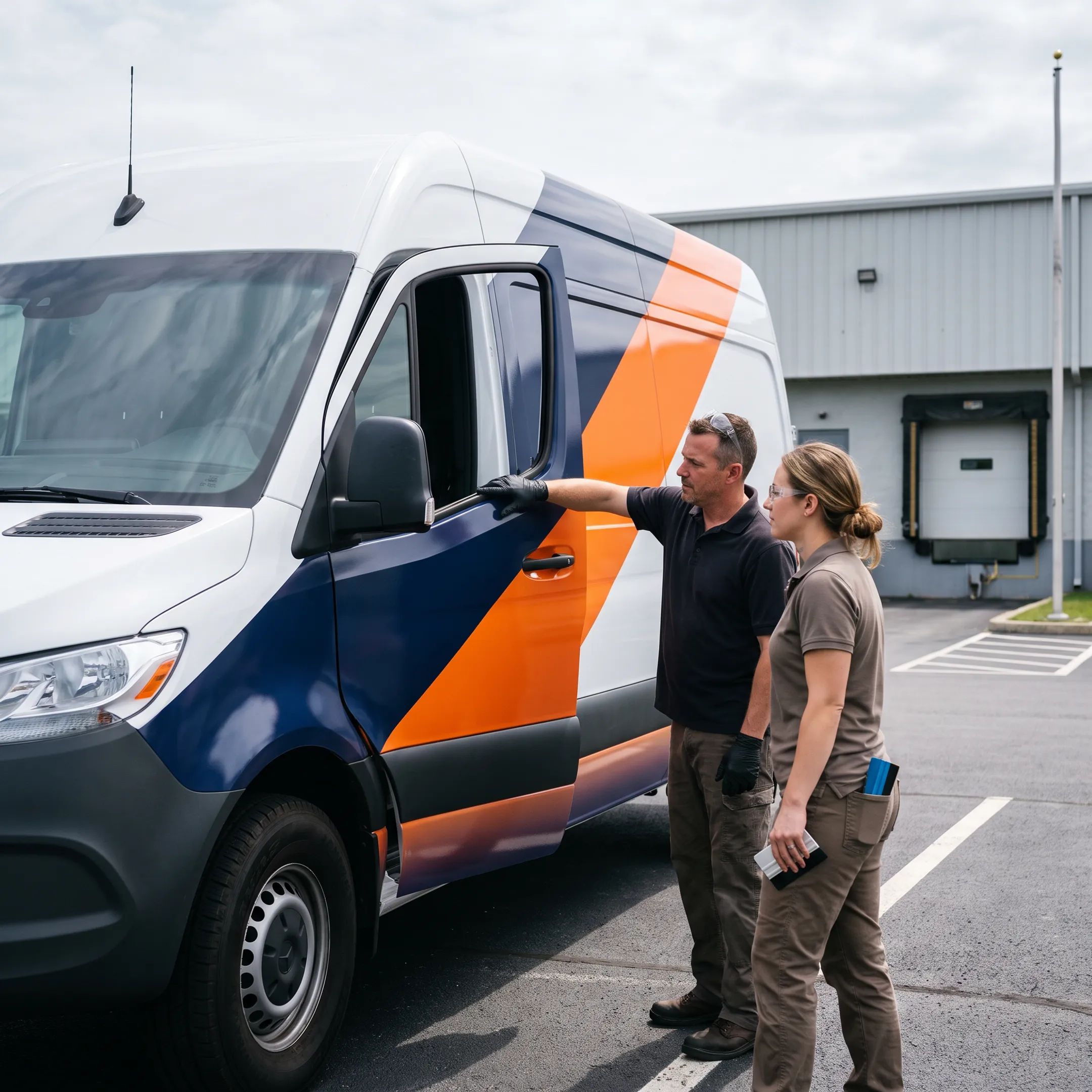 Custom Sprinter van with professionally installed branded wrap graphics