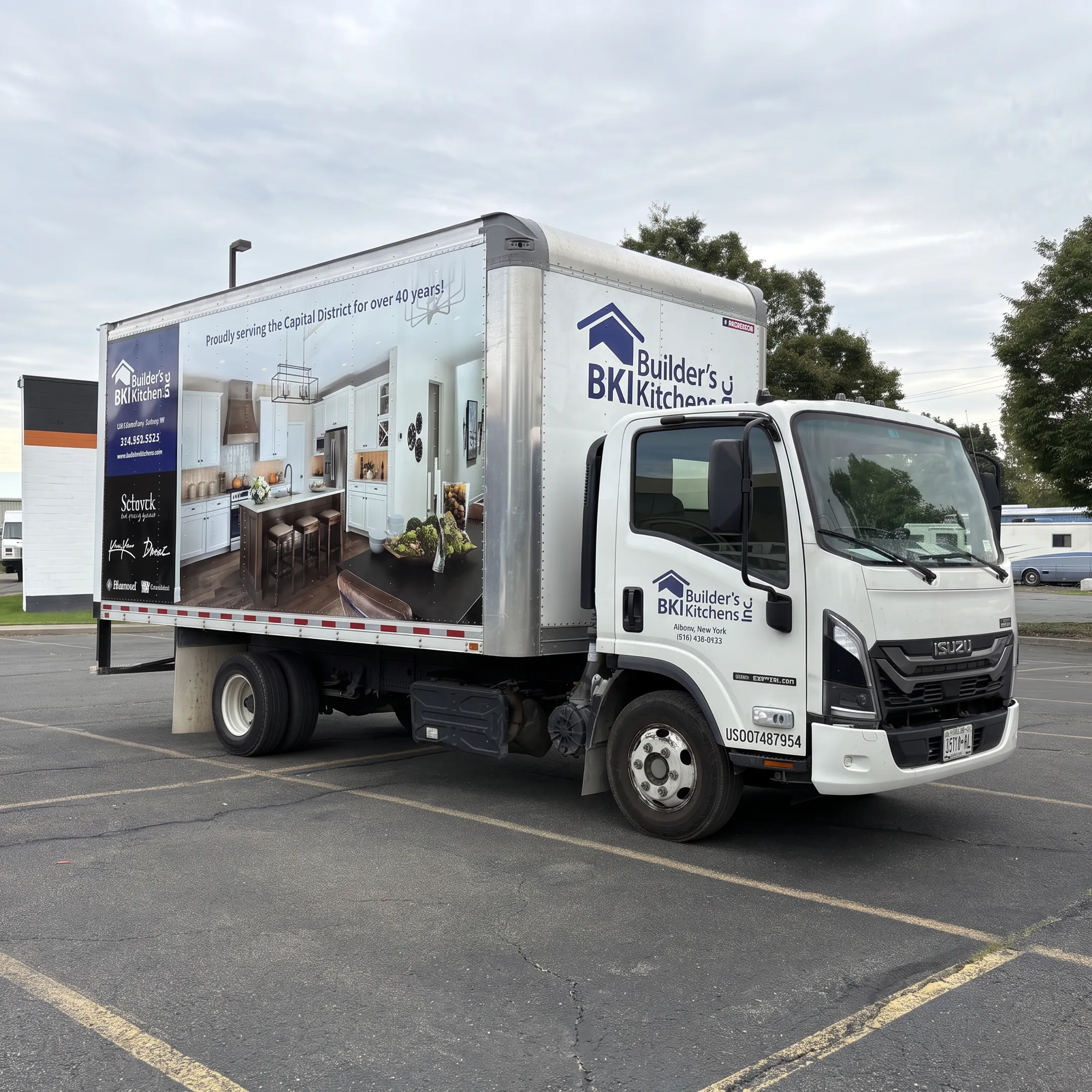 Professionally wrapped commercial van with custom vinyl graphics