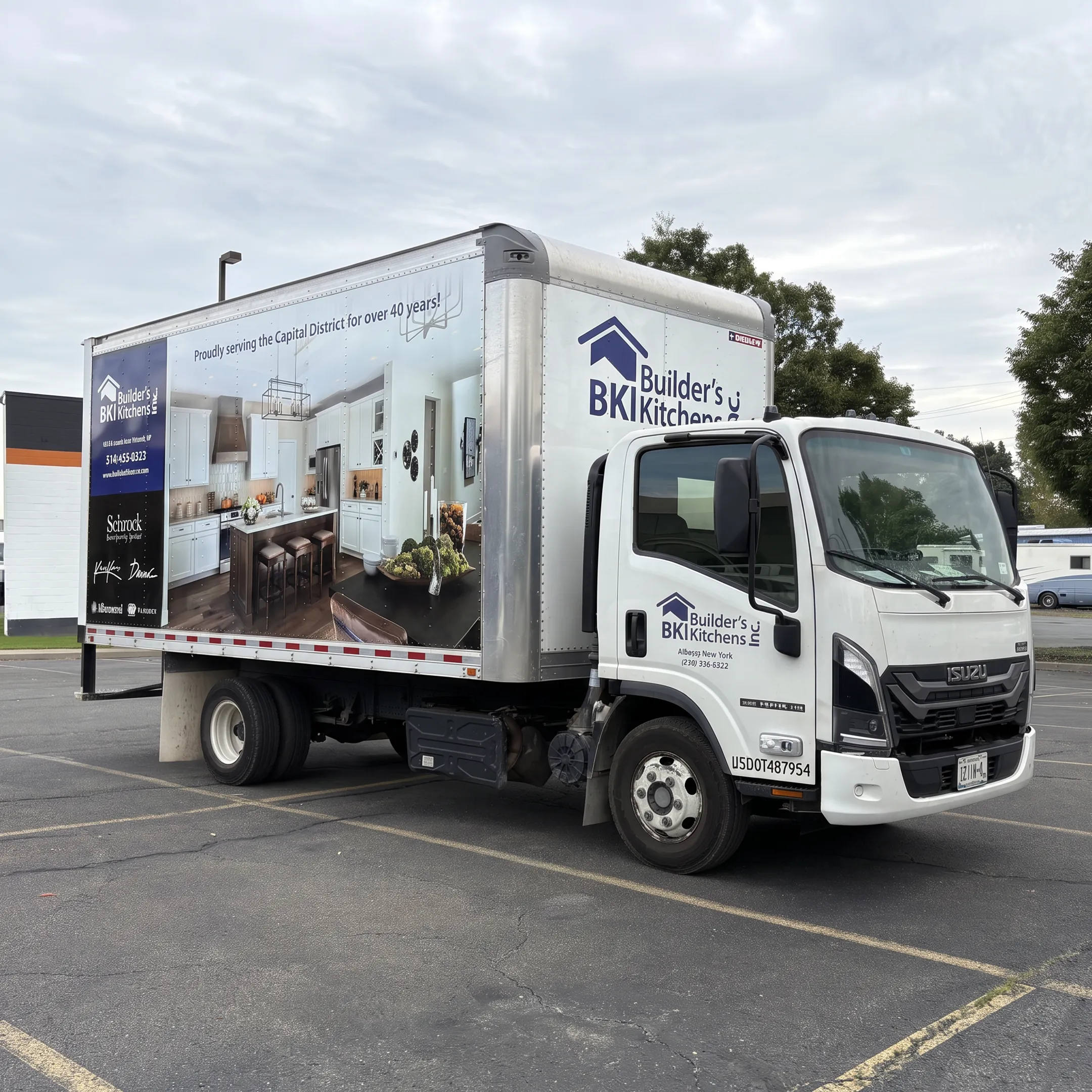 Branded vehicle displaying custom vinyl graphics