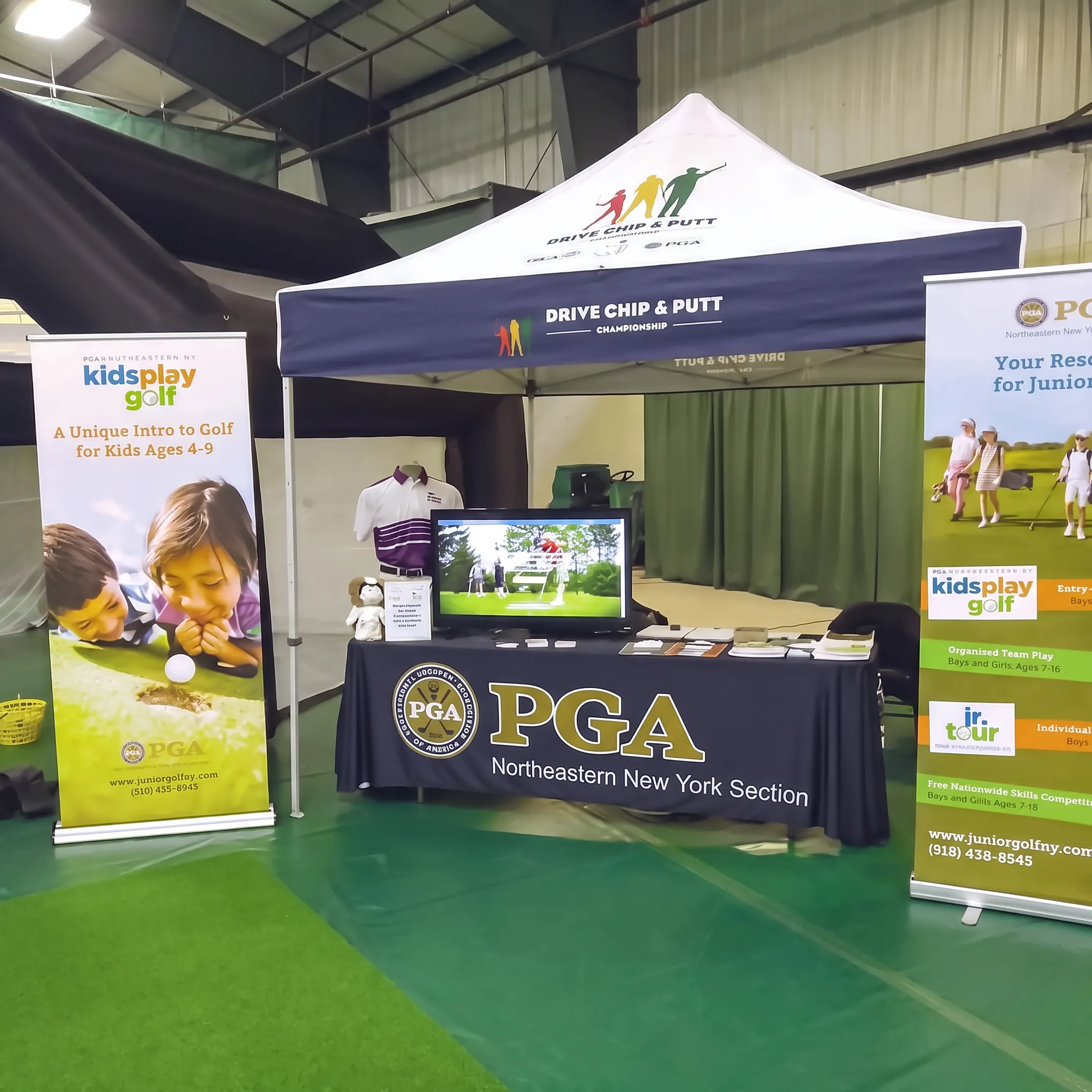 Professionally installed branded display stand in a retail environment