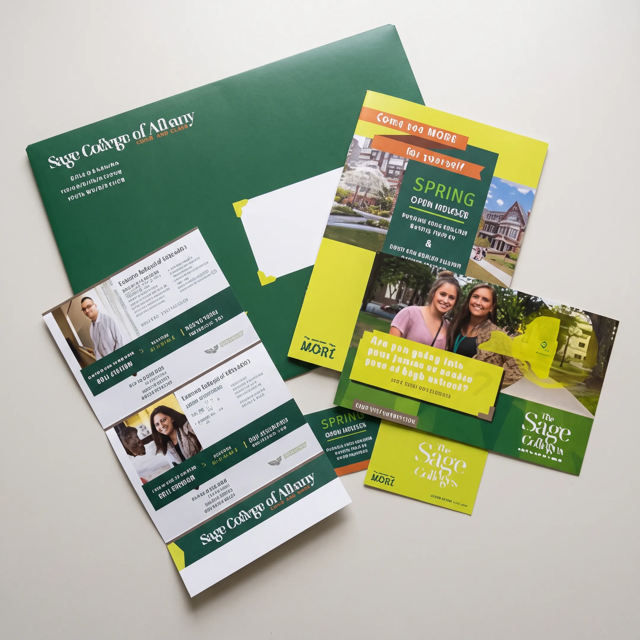 Printed brochures and direct mail pieces arranged for pricing review