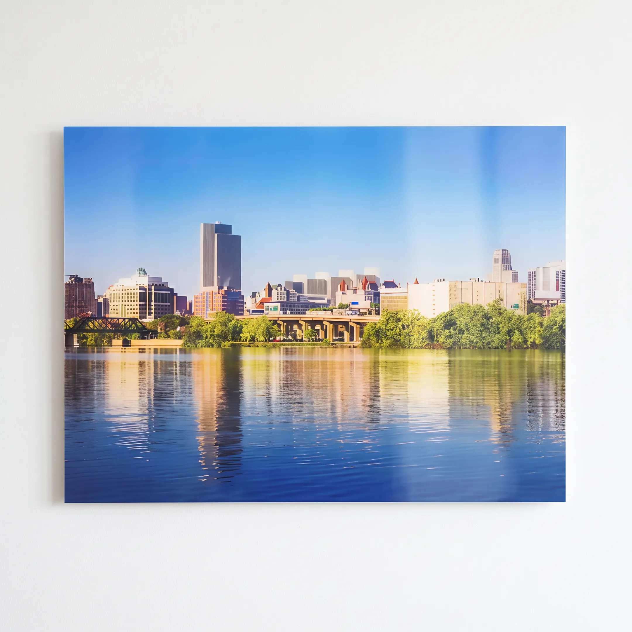Finished laminated poster displayed in a professional setting