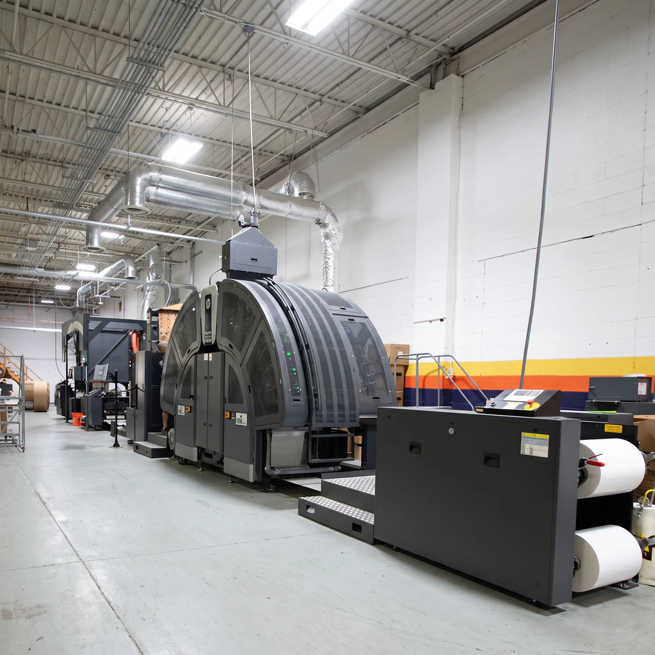 Personalized direct mail pieces moving through an integrated production workflow