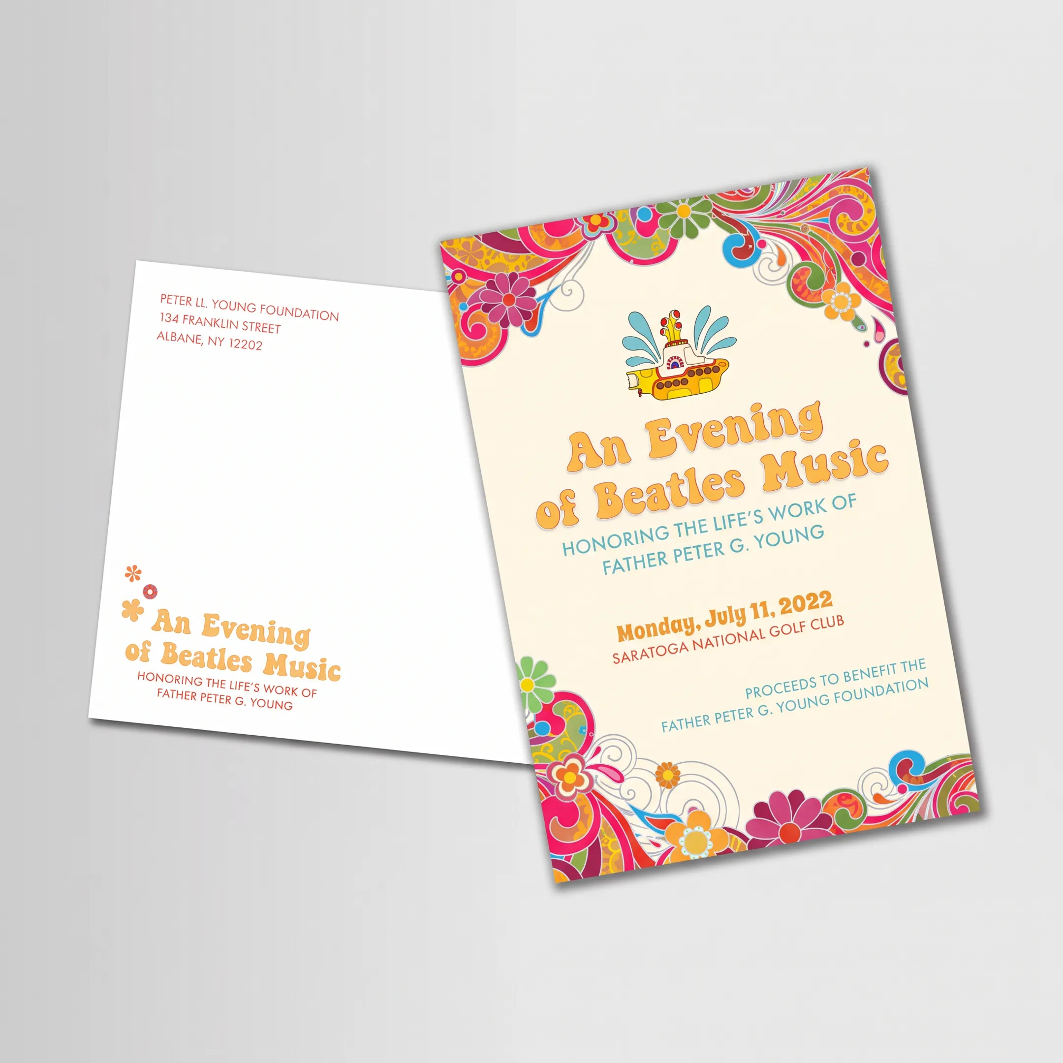 Printed sustainable marketing materials arranged beside recycled paper and green design elements