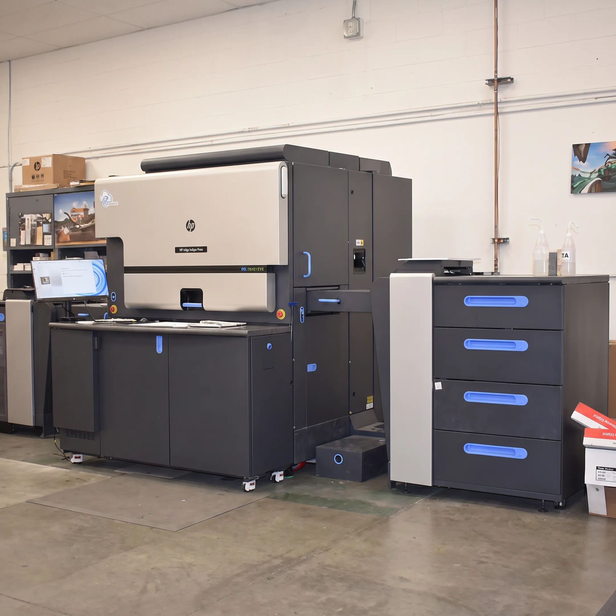 Print and mail production team preparing personalized marketing materials