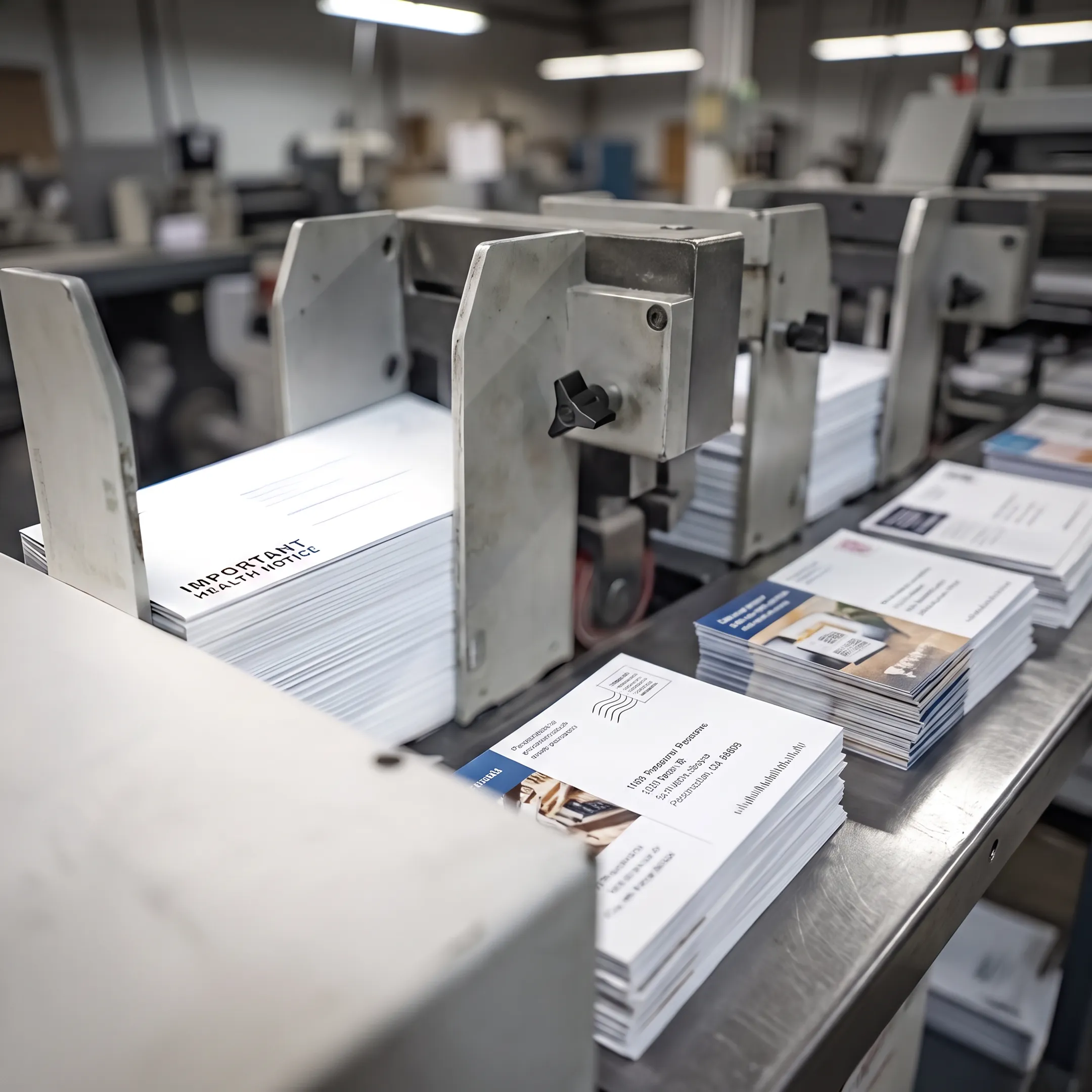 Personalized printed mail pieces ready for mailing