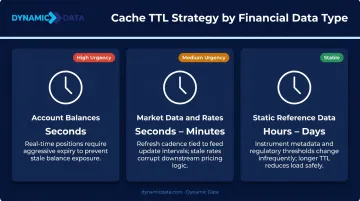 Financial database cache TTL settings comparison by data type urgency tier