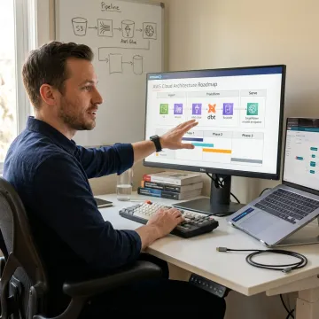 Consultant presenting AWS AI integration plan