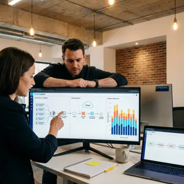 Consultants reviewing IoT data architecture