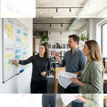 Consultants mapping enterprise AI automation architecture
