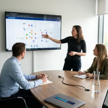 Consultant presenting AWS data architecture strategy