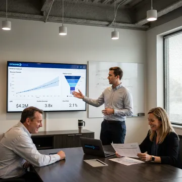 Consultant presenting sales forecast insights