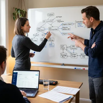 Team planning custom AI chatbot solution