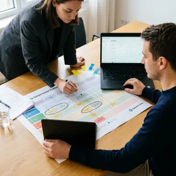 Consultants mapping a financial data governance framework