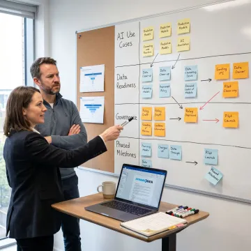 AI roadmap workshop with data strategy notes