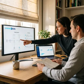 AI consultants reviewing a business implementation roadmap