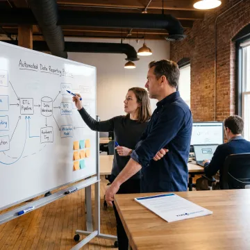 Data team planning an automated reporting workflow