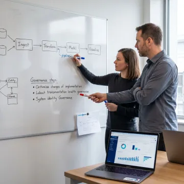 Consulting team mapping a data governance process