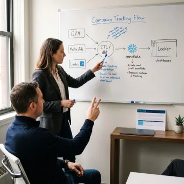 Consultant mapping marketing analytics process