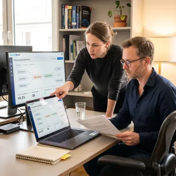 Data governance team reviewing compliance controls