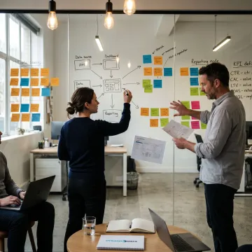 Analytics team planning dashboard workflow
