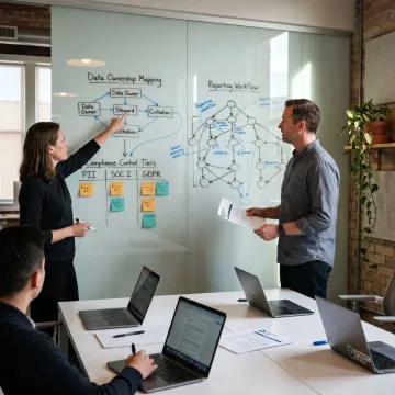 Consultants mapping a data governance process