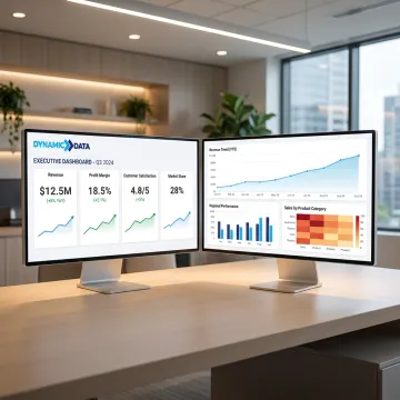 Executive KPI dashboard on screen