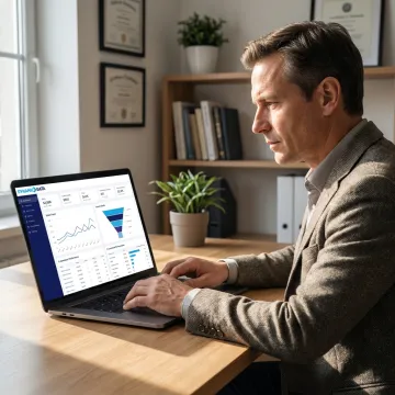 Consultant reviewing automated e-commerce reports