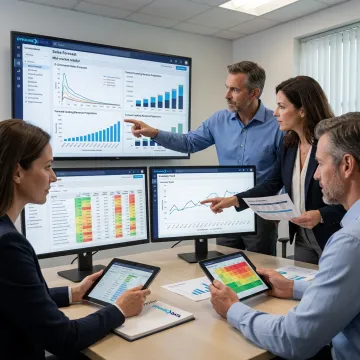 Team analyzing e-commerce forecasting data