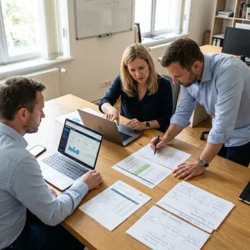 Consultants reviewing enterprise analytics implementation