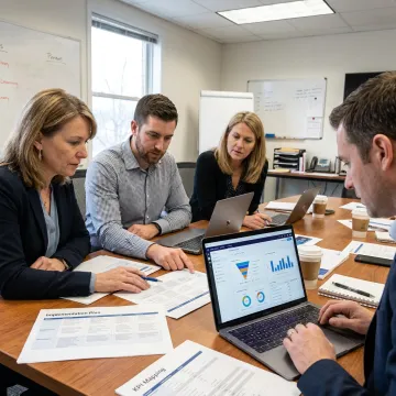Consultant reviewing Adobe Analytics implementation plan