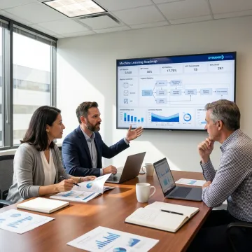 Consultants presenting analytics strategy and ML roadmap