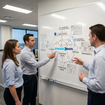 Data team mapping a knowledge graph process