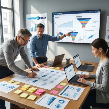Analytics consultant mapping data strategy workflow