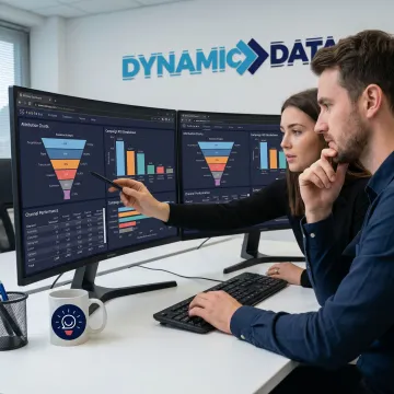 Marketing analytics consultants reviewing campaign dashboards