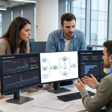 Consulting team mapping a predictive analytics process