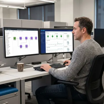 AWS data integration engineer reviewing cloud pipelines