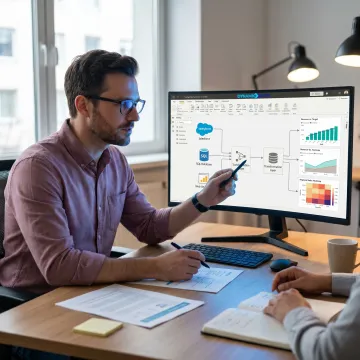 Power BI consulting process with dashboards and data workflows