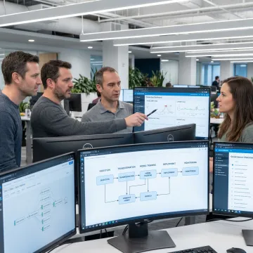 MLOps workflow planning session with data engineers