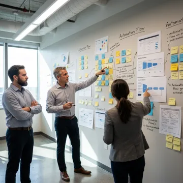 Consulting team mapping an AI transformation roadmap