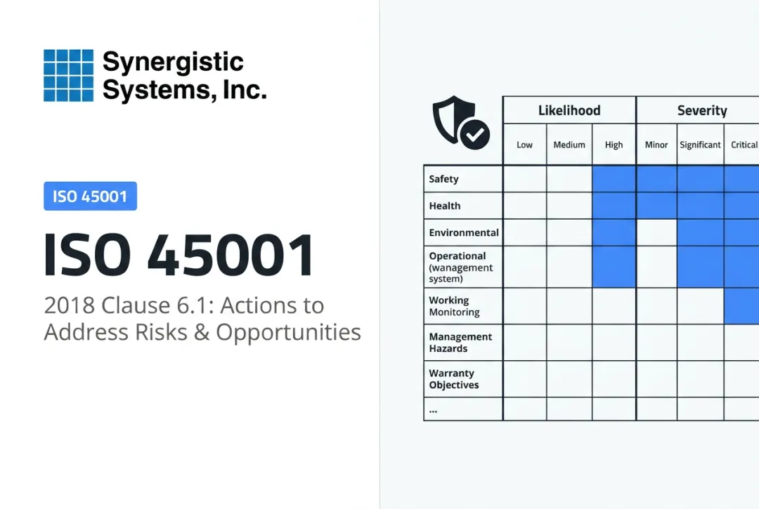 ISO 45001:2018 Clause 6.1: Actions to Address Risks & Opportunities