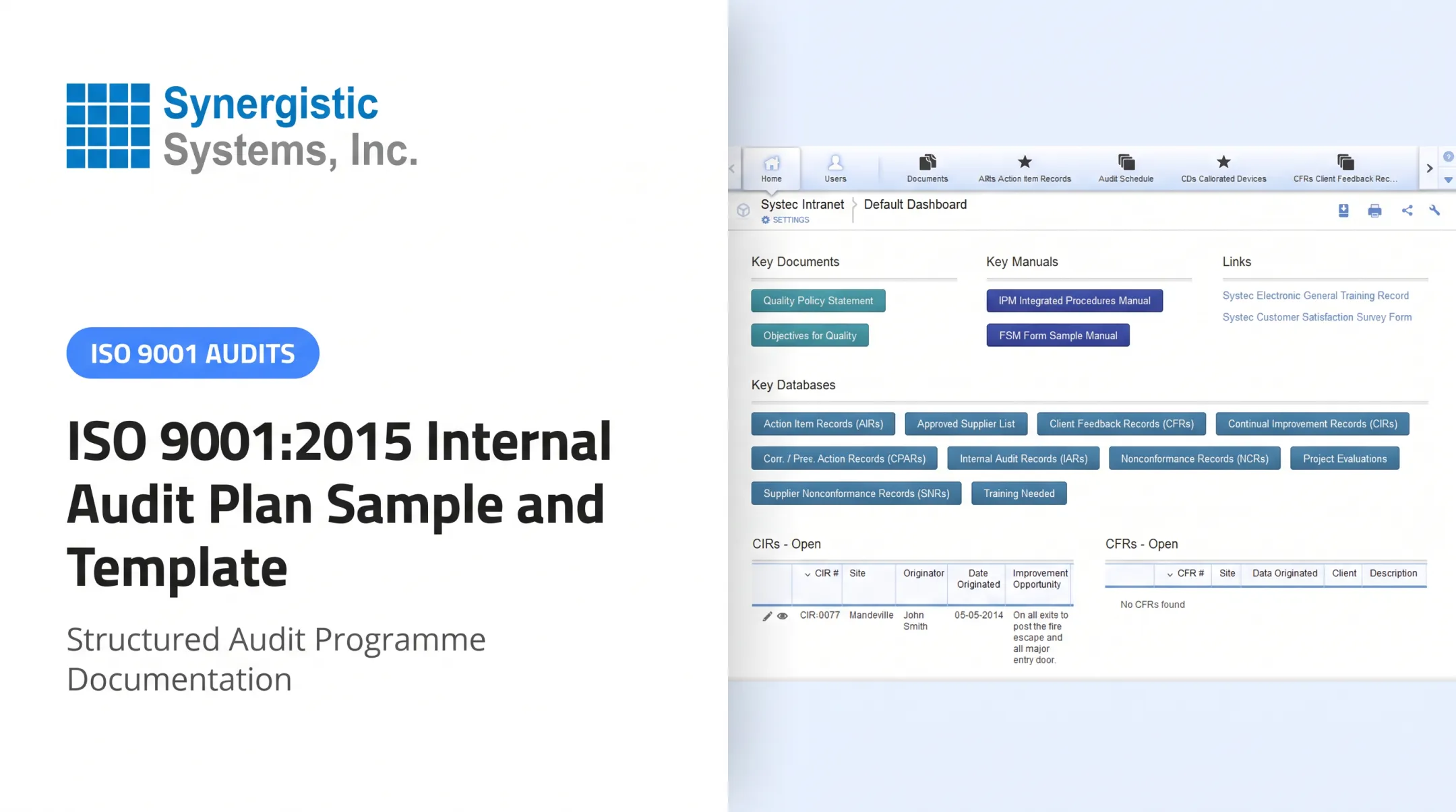 ISO 9001:2015 Internal Audit Plan Sample and Template